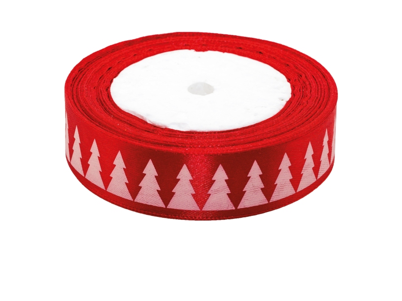 Wstążka satynowa Boże Narodzenie 25mmx22m WSX25-1 Brewis